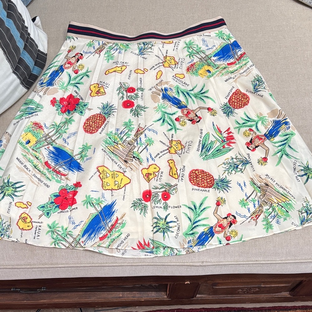 J. Crew Factory Colorful Island Print A-Line Skirt